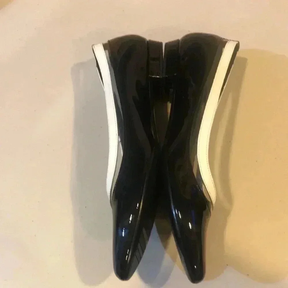 Vaneli Black and White Flat Women's Shoes-10N